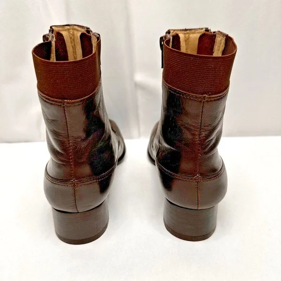 Ros Hammerson Womens Boots 7N Ankle Height Brown Leather Zip Butter Soft Booties - Picture 4 of 15